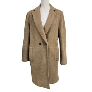 J.Crew Daphne Topcoat Italian Boiled Wool Camel Tan Brown Coat Sz 6 Flawed READ